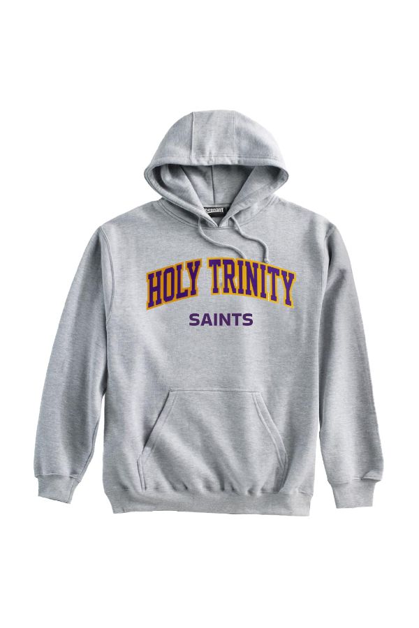 Super-10 Hoodie Grey. Adult and Youth. Twill Lettering