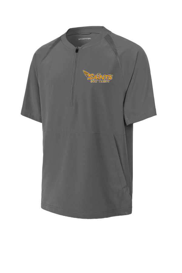 Repeat 1/2-Zip Short Sleeve Jacket JST489. Embroidered