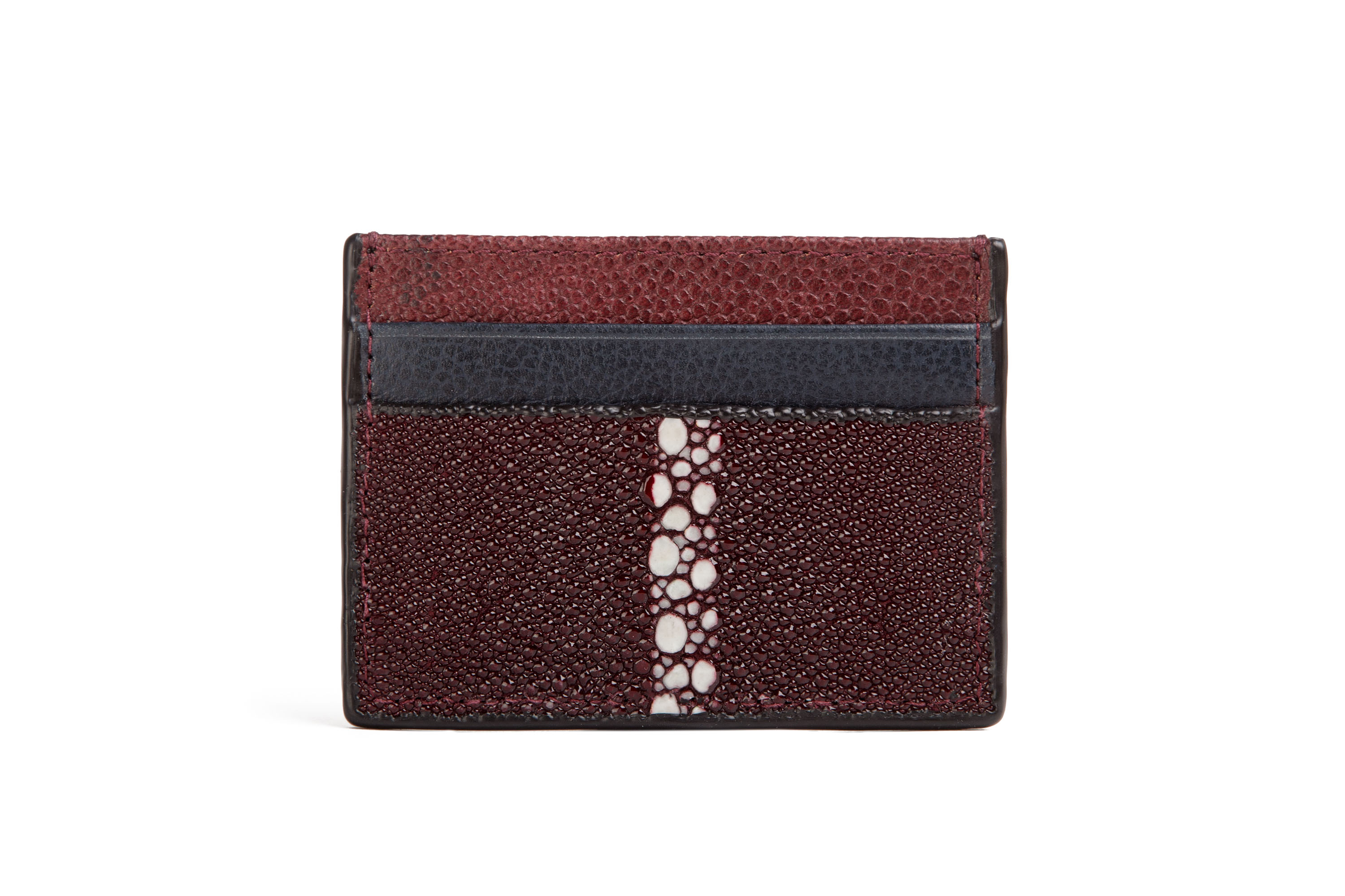 Burgundy V Stingray Card Case