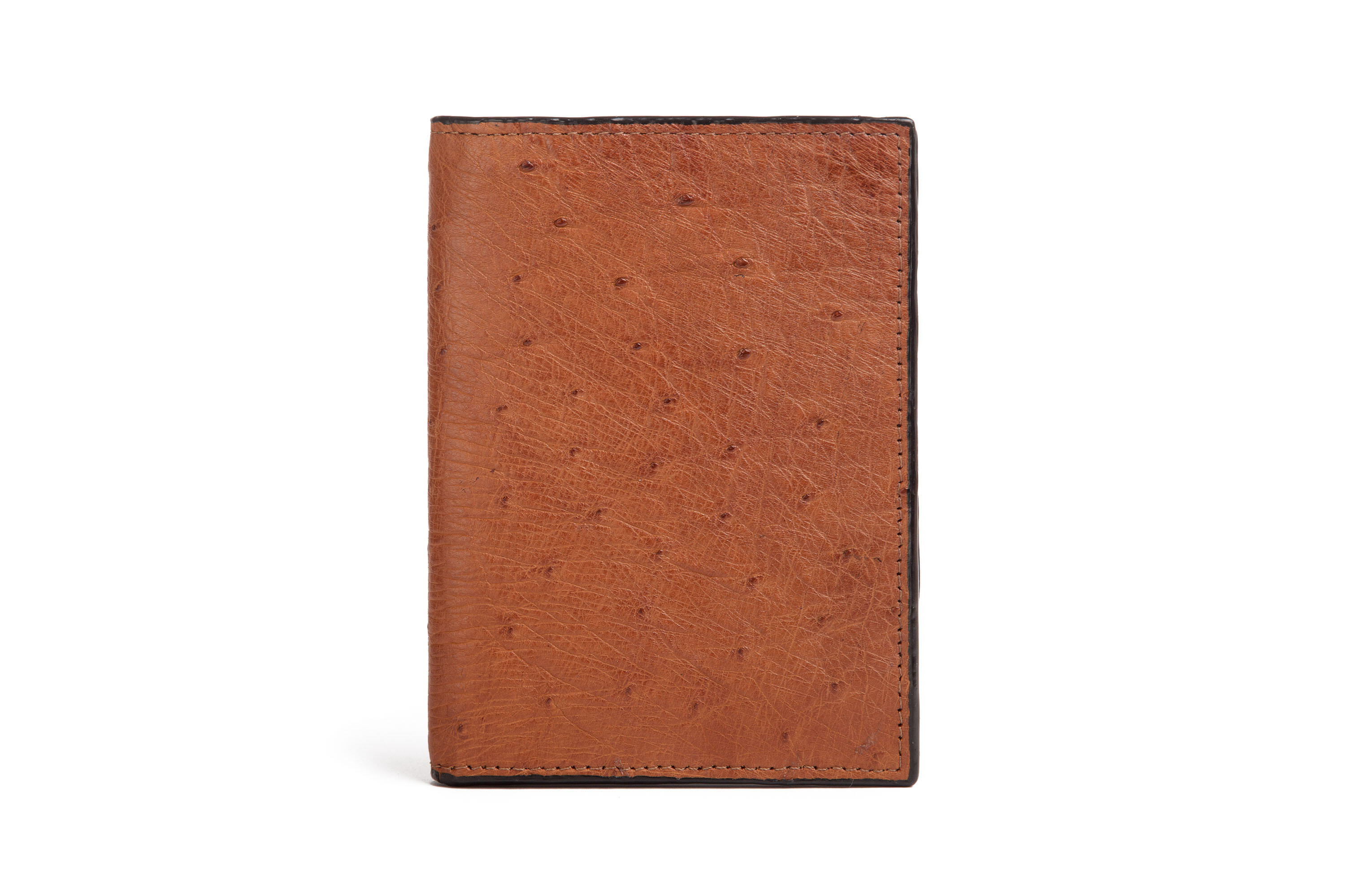 HONEY OSTRICH PASSPORT HOLDER