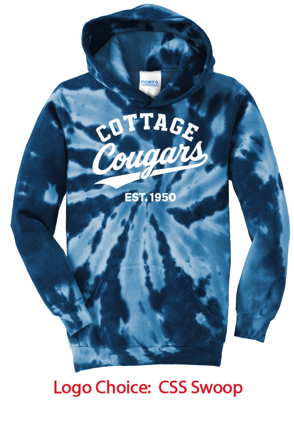 Port & Co Youth Tie-Dye Pullover Hooded Sweatshirt