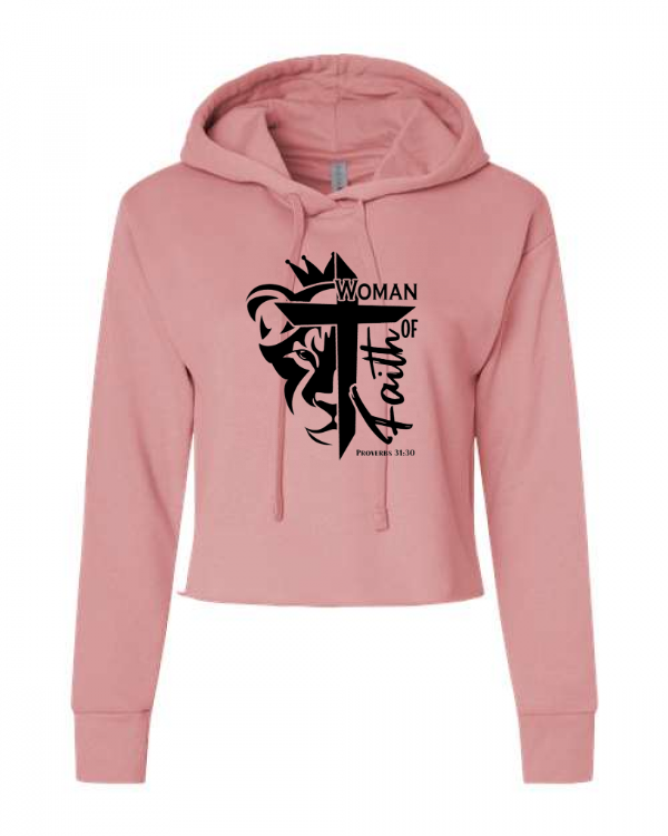 Women's Laguna Sueded Raw Edge Crop Hoodie