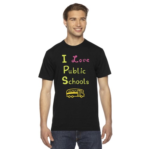 I Love Public Schools Unisex Fine Jersey T-shirt (Black)