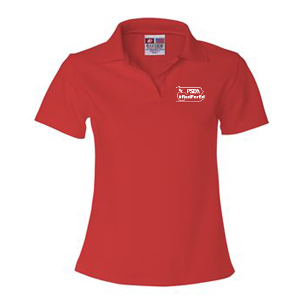 *Discounted* Ladies Red 100% Cotton V-Neck Polo