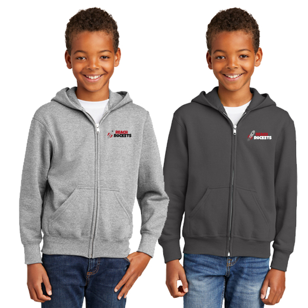 Port & Company - Youth Core Fleece Full-Zip Hooded Sweatshirt