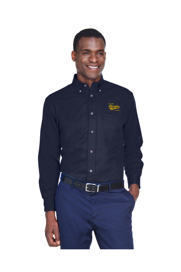Unisex Easy Blend Long-Sleeve TwillShirt withStain-Release  m500