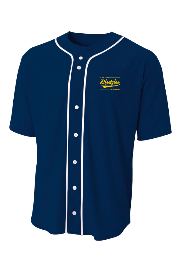 Unisex Short Sleeve Full Button Baseball Top n4184