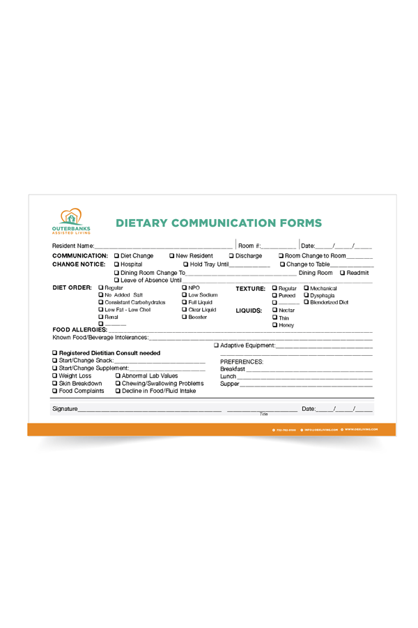 Dietary Communication Forms