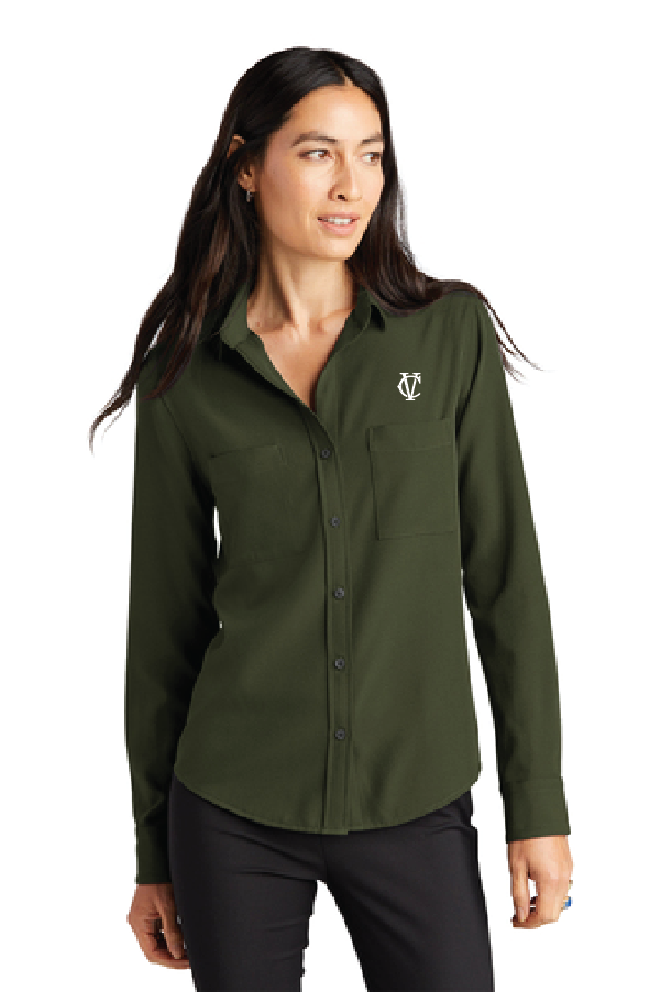 Mercer+Mettle Women s Stretch Crepe Long Sleeve Camp MM2013