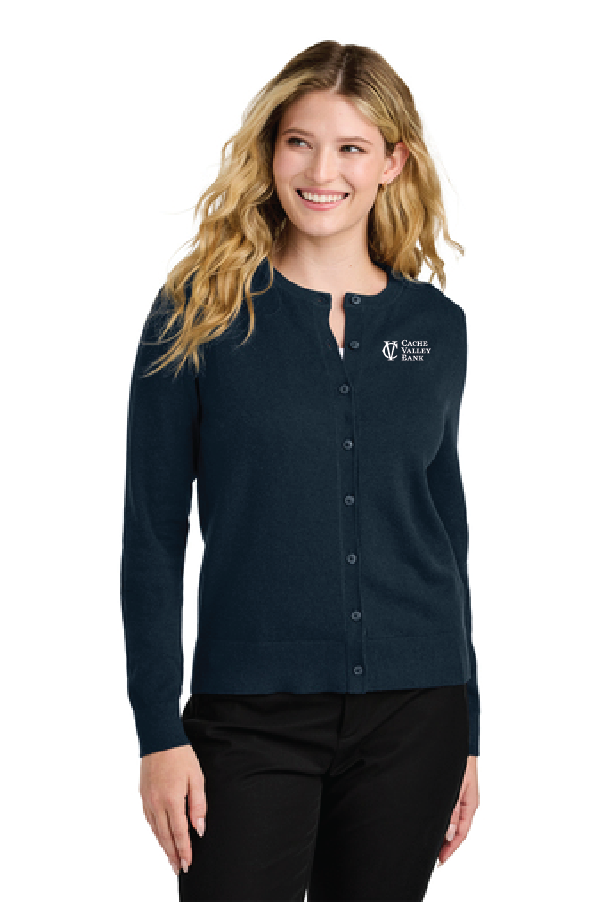 Women s Easy Care Crewneck Cardigan Sweater LSW2870
