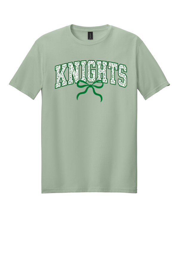 SoftStyle Floral Knights with Bow Tee