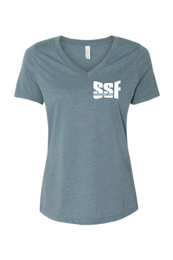 Women's Relaxed Heather CVC V-Neck Tee