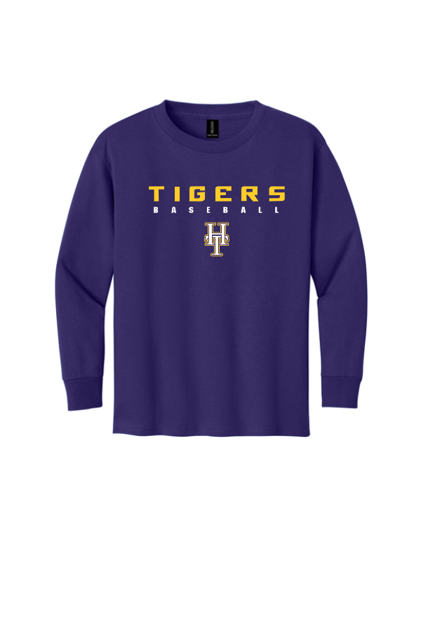 YOUTH 100% Cotton Tigers Baseball Long Sleeve