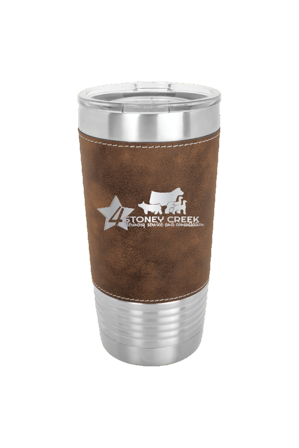 Engraved Leather Cuff Tumbler