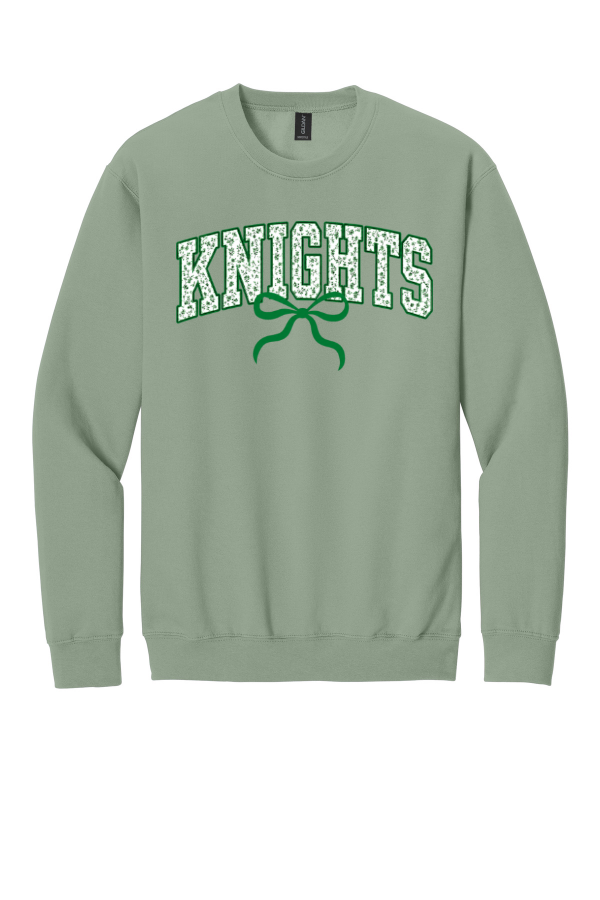 Softstyle Floral Knights with Bow Crewneck Sweatshirt