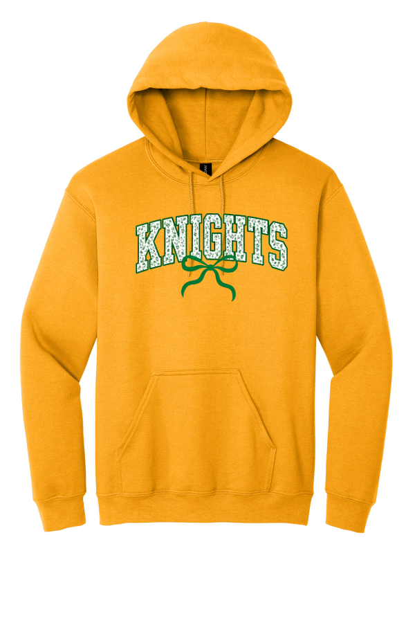 Softstyle Floral Knights with Bow Hoodie