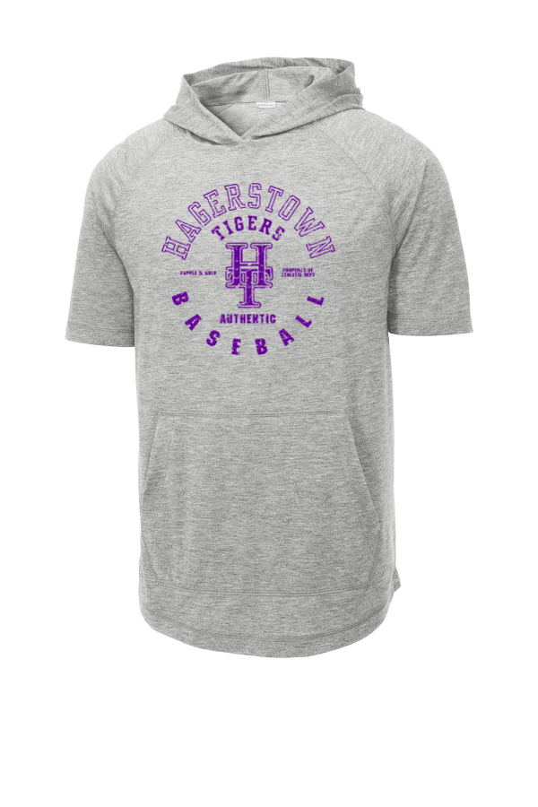 Hagerstown Baseball Tri-Blend Wicking Short Sleeve Hoodie
