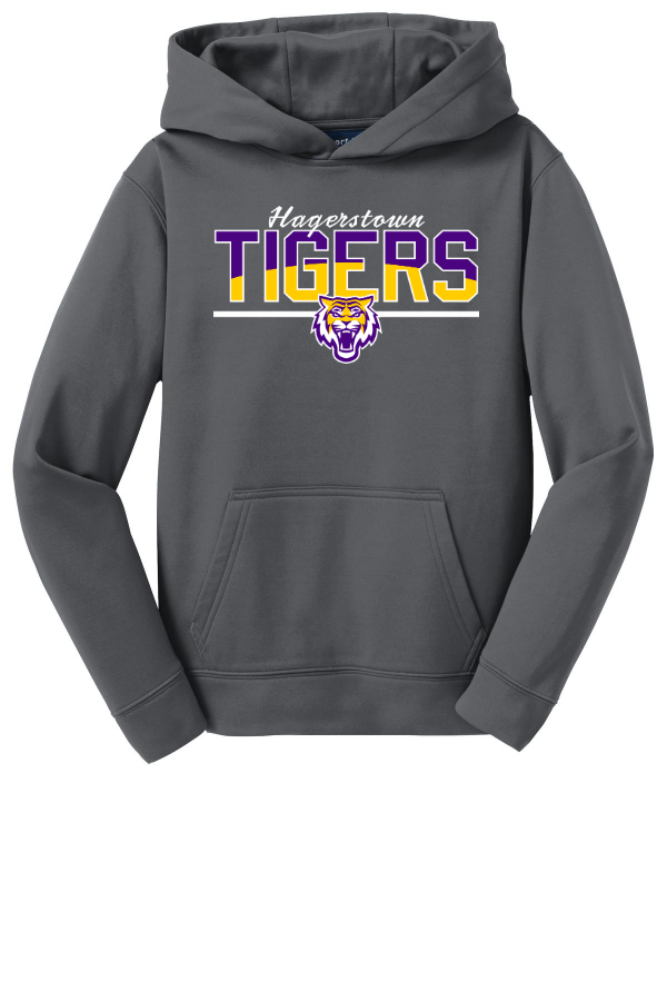 YOUTH Curved Tigers Dri Fit Hoodie