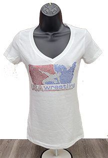 Rhinestone Women's V-Neck