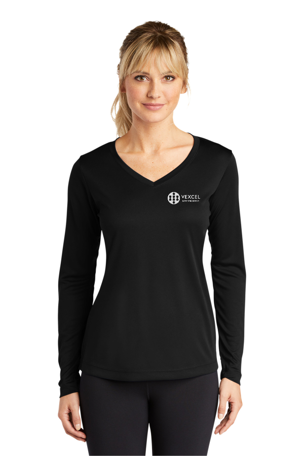 Ladies Long Sleeve PosiCharge Competitor V-Neck Tee