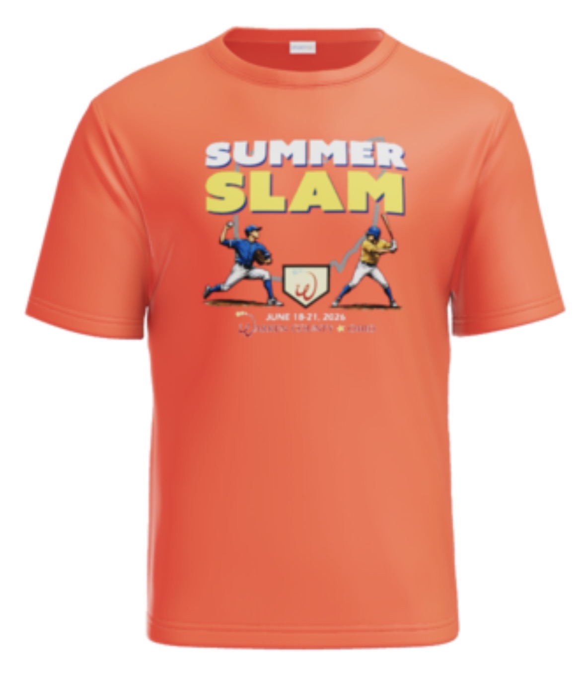 100% Polyester Jersey SS Tee-Neon Orange