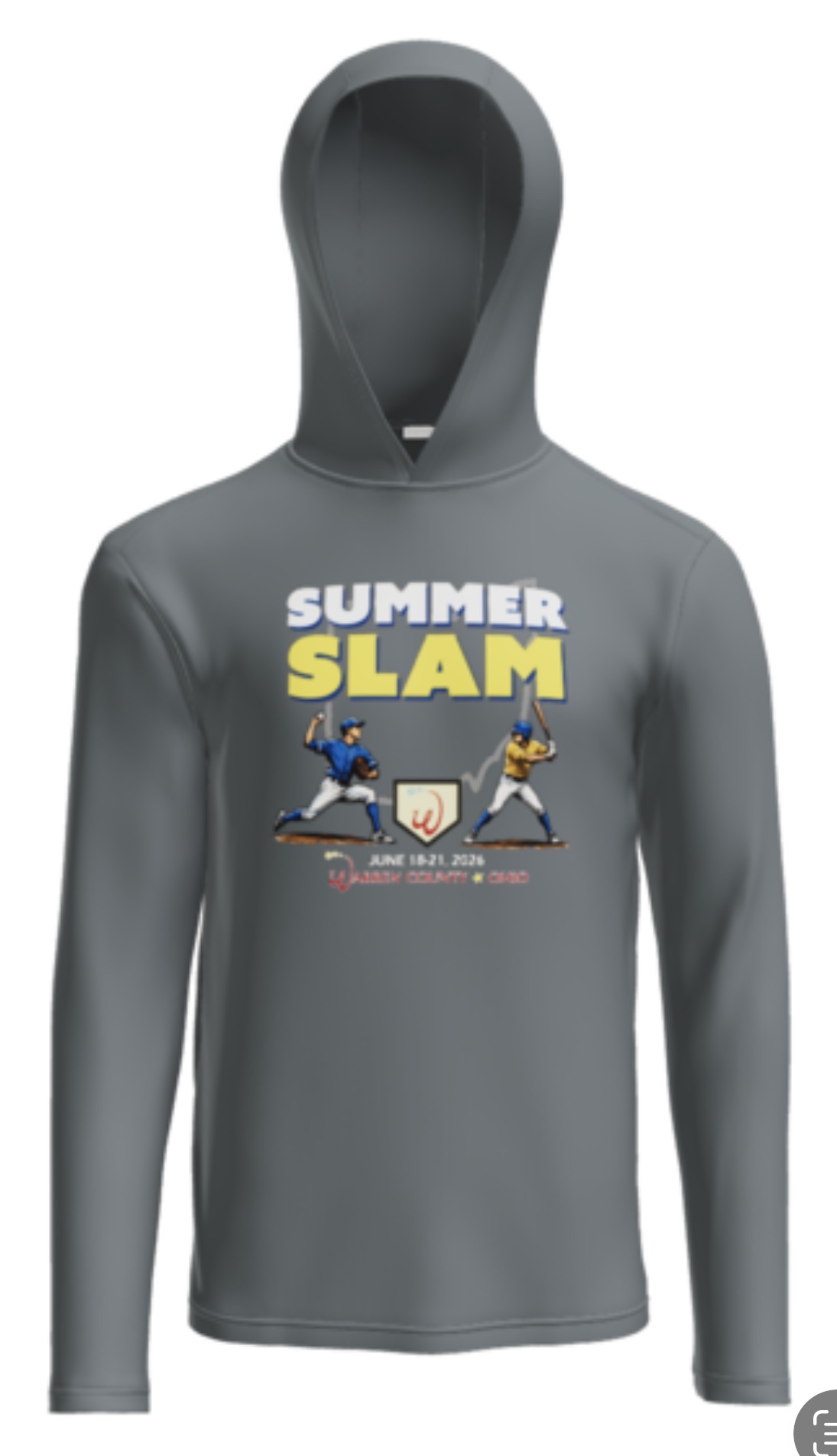 100% Polyester Jersey LS Hooded Tee-Iron Grey ST358