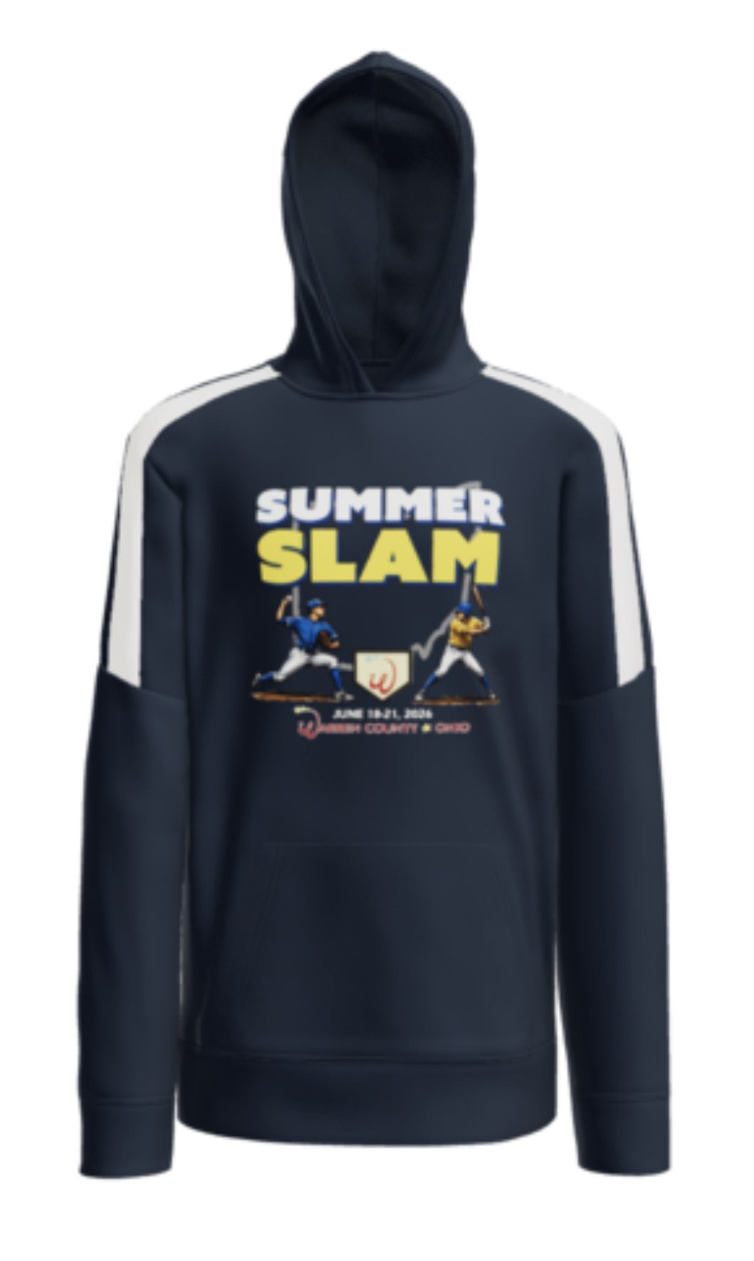 **PRE-ORDER ONLY** 100% Polyester Fleece Hoodie-Navy/White ST255