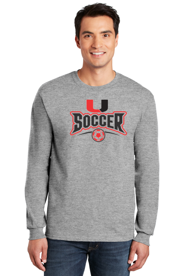 Gildan Ultra Cotton 100% US Cotton Long Sleeve T-Shirt G2400 Soccer