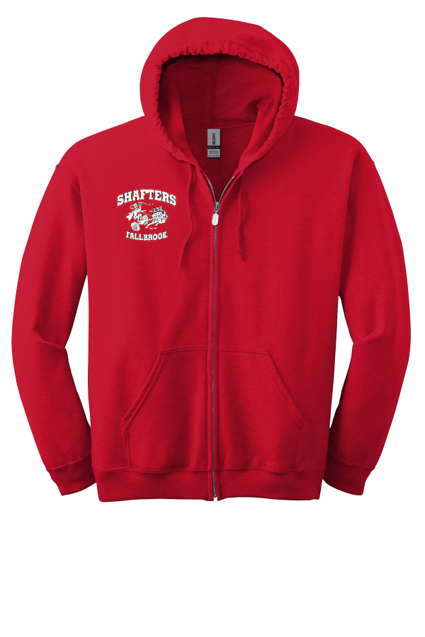 Zipper Hood Sweatshirt-Red or Black