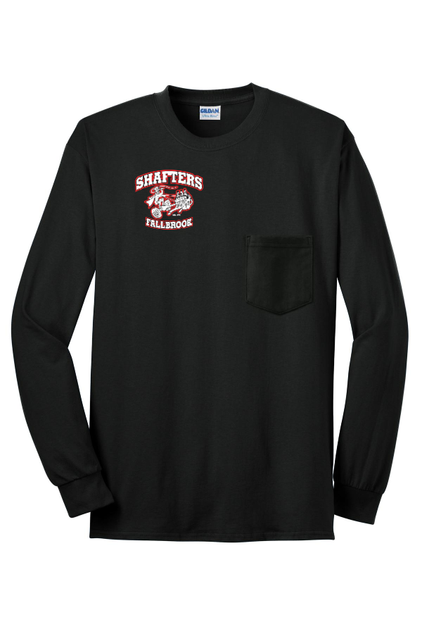 Long Sleeve T-S with Pocket-Charcoal or Black