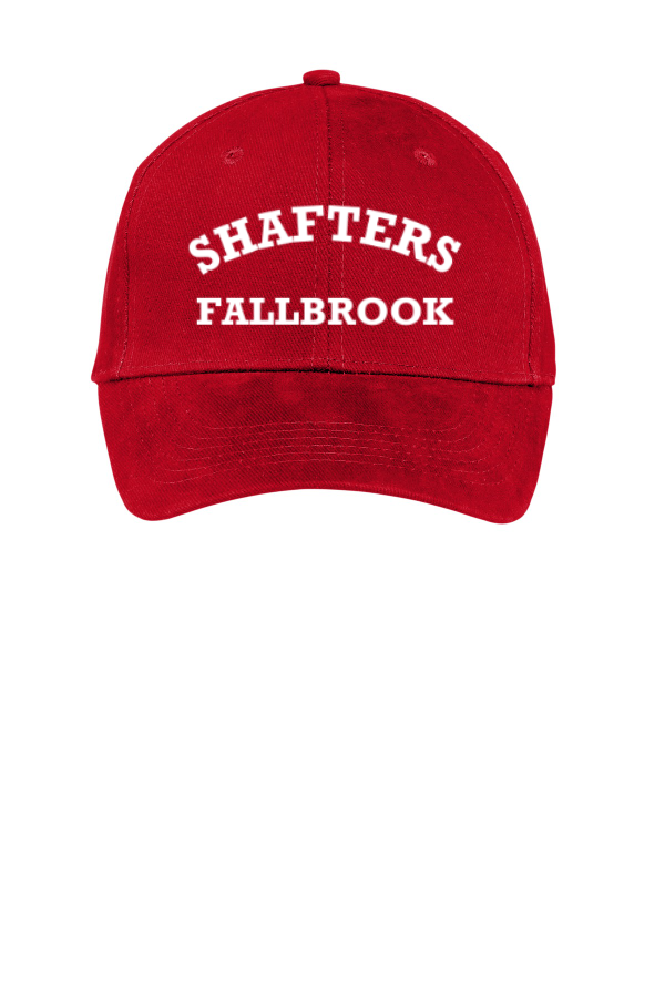 Cap with Text-Shafter's Fallbrook-Embroidery Red or Black