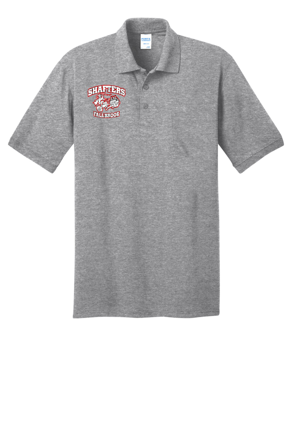Men's Polo with Pocket-Sport Grey, Black, Red
