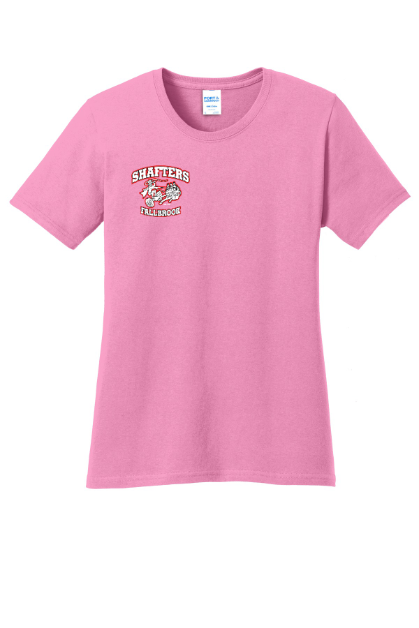 Ladies Short Sleeve Tee-Pink or Ath. Heather