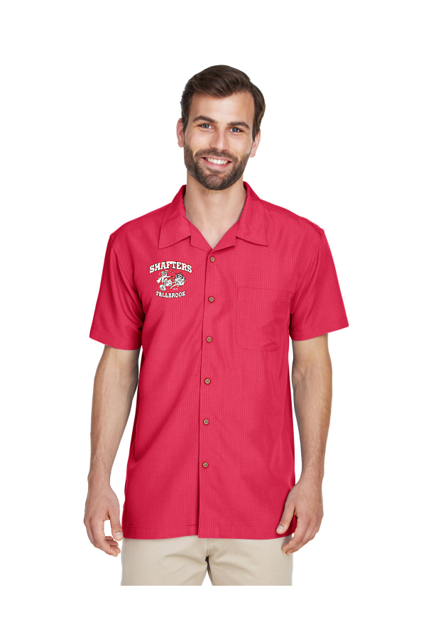 Men's Barbados Textured CampShirt-EMBROIDERY