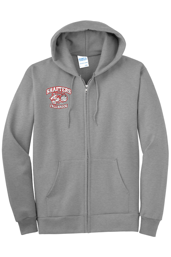 Tall Full-Zip Hooded Sweatshirt-EMBROIDERY-Grey or Black