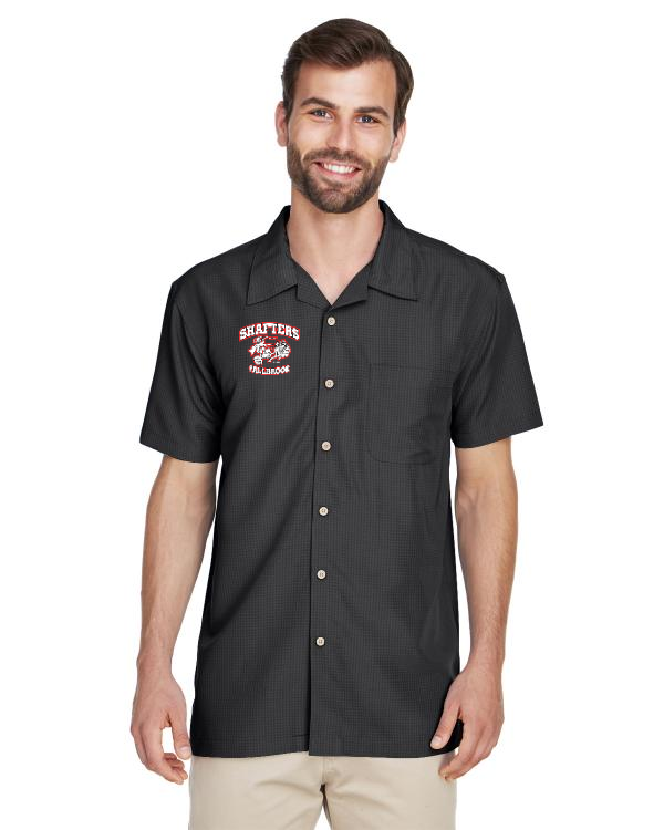 Men's Barbados Textured CampShirt-EMBROIDERY