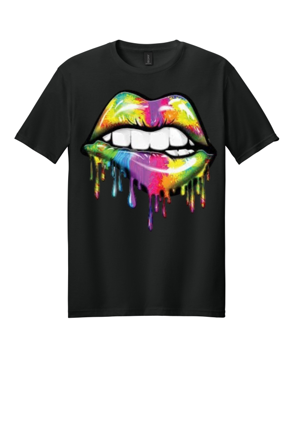 Dripping Colorful Lip Biter T-Shirt