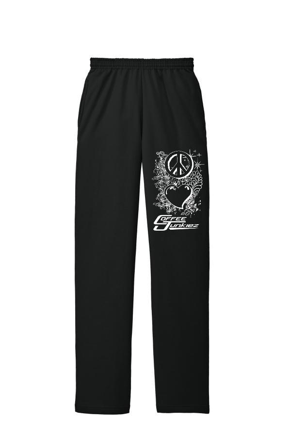Peace Love Coffee Junkiez Fleece Sweatpant with Pockets