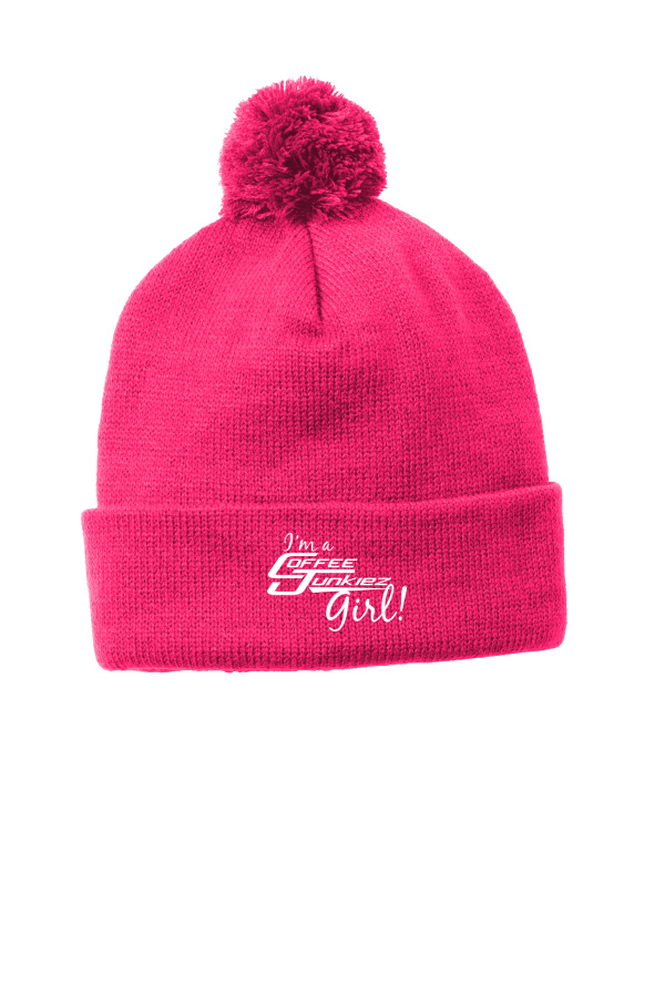 Solid Pom Pom Beanie Coffee Junkiez Girl