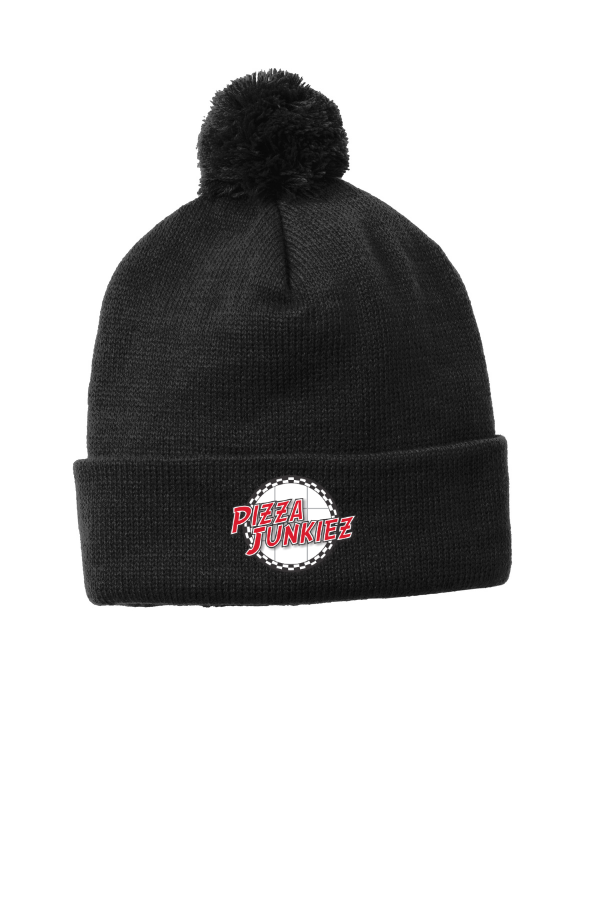 Solid Pom Pom Beanie Pizza Junkiez