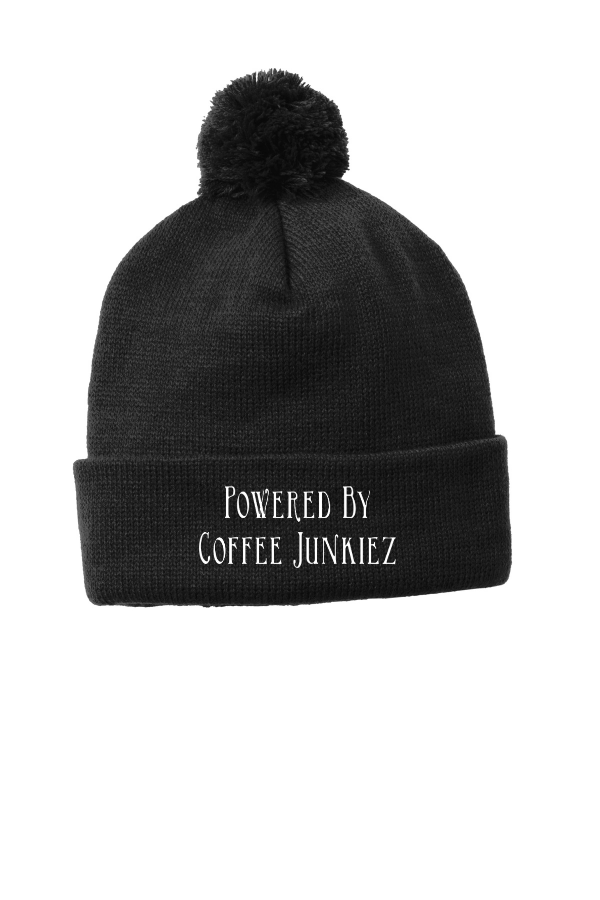 Solid Pom Pom Beanie Powered By Coffee Junkiez
