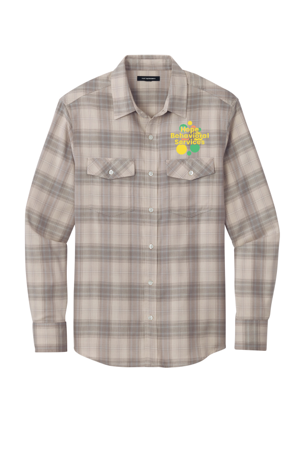 Long Sleeve Ombre Plaid Shirt W672