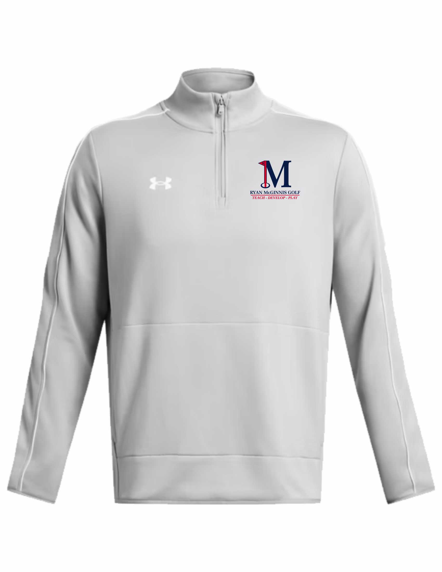 UA MENS Command Warm-Up Quarter Zip - Mod Grey