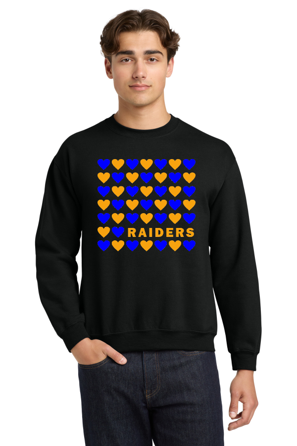 Crewneck Sweatshirt- Hearts Raiders
