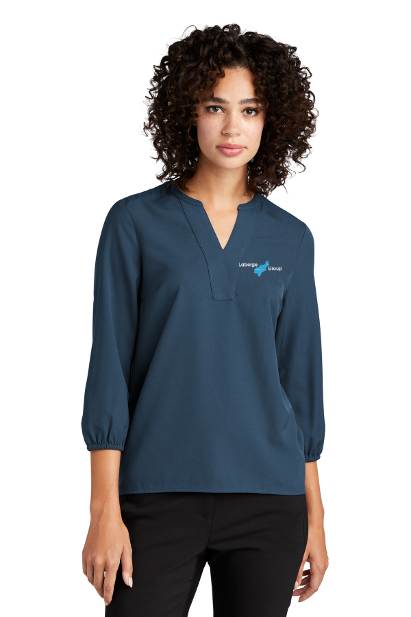 Mercer+Mettle Women s Stretch Crepe 3/4-Sleeve Blouse