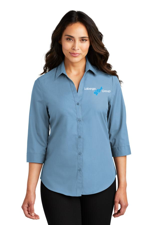 Ladies 3/4-Sleeve Carefree Poplin Shirt