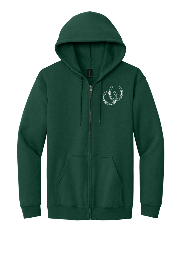 Adult-Heavy Blend Full-Zip Hooded Sweatshirt- Forest Green